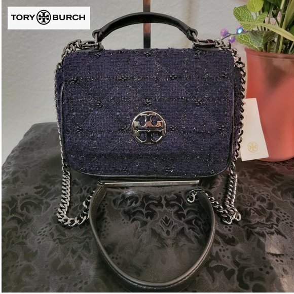 Tory Burch Handbags - NWT !RARE! Brand New Tory Burch Willa tweed mini top bag